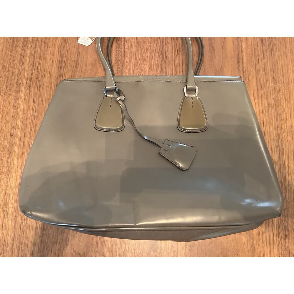 Prada Spazzolato Glossy Matte Gray Patent Leather - Picture 2 of 13